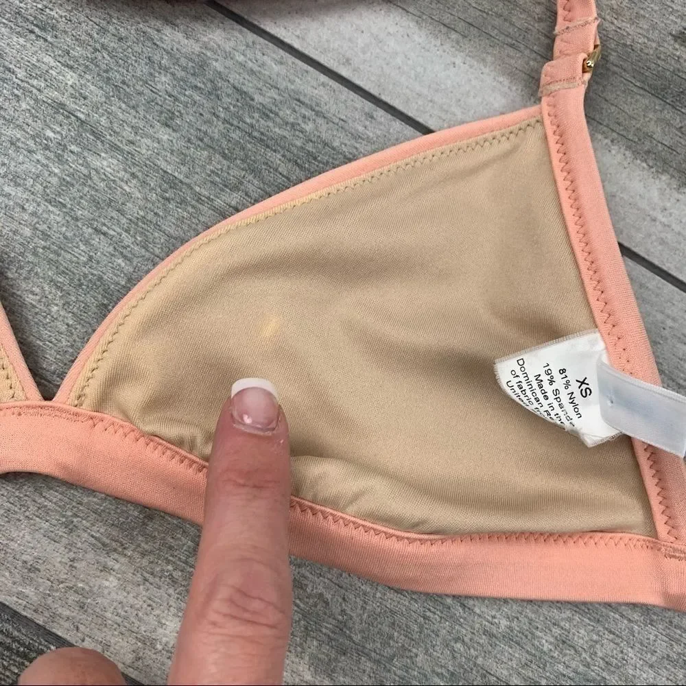 J.Crew Light Peach Triangle‎ Bikini Top Women’s XS - Picture 4 of 8